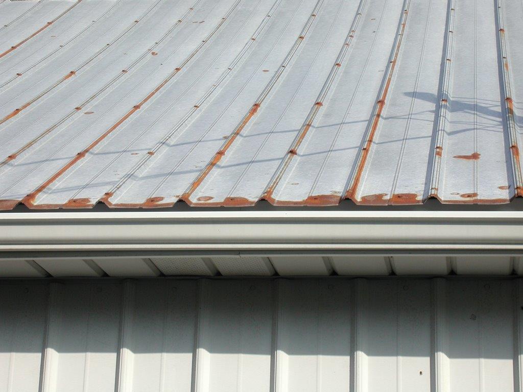Rusty barn metal roof